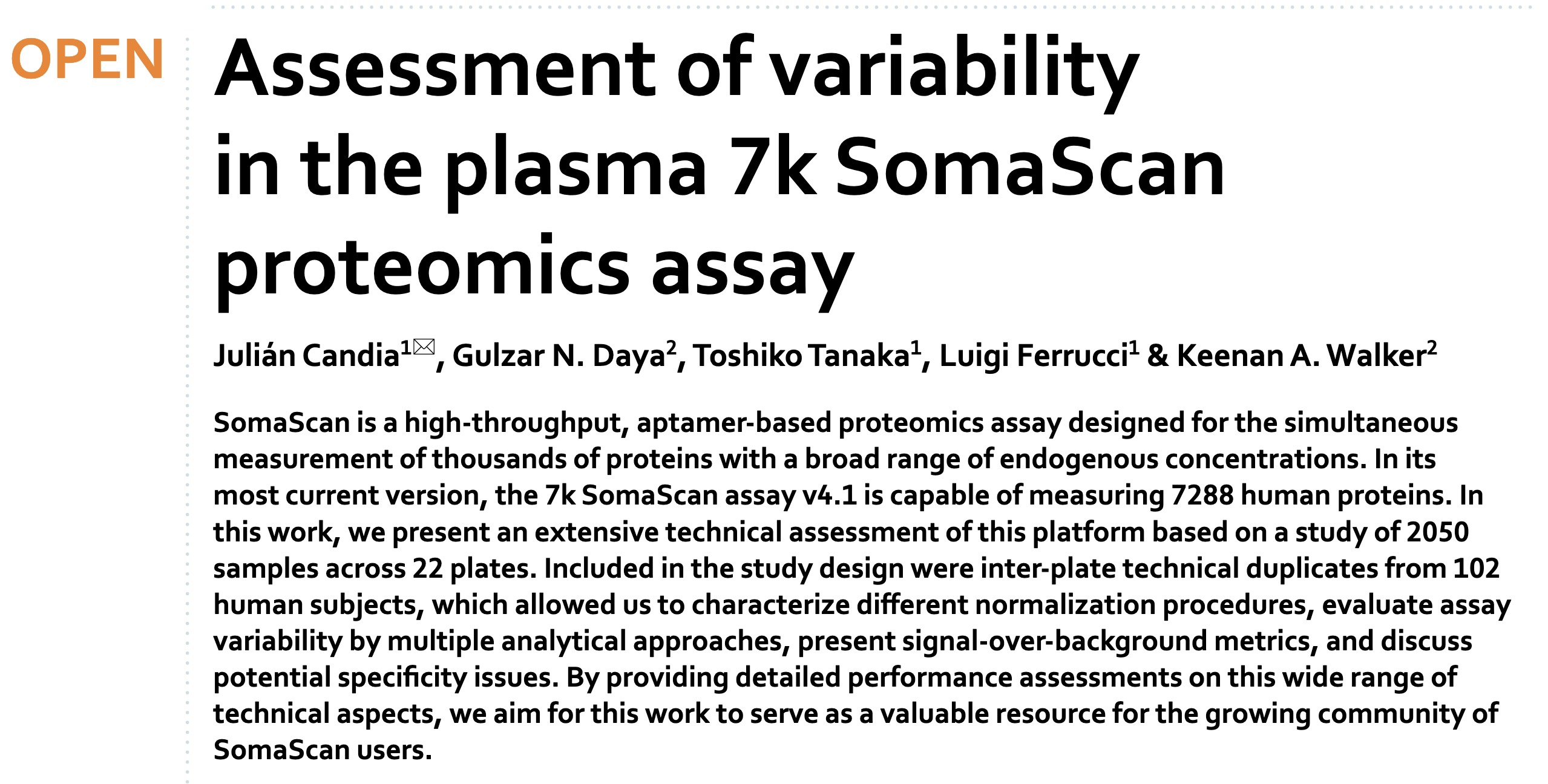 Normalization example for SomaLogic proteomic data